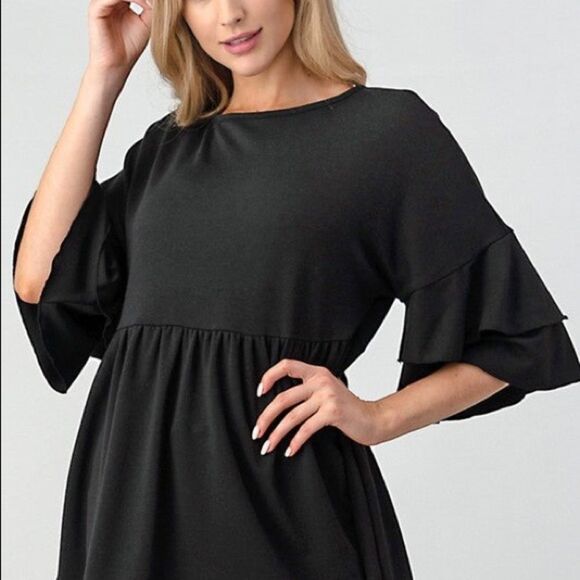 Double Ruffle Babydoll Top - Picture 2 of 3